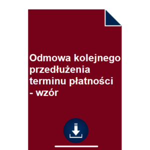 odmowa-kolejnego-przedluzenia-terminu-platnosci-wzor