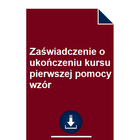 zaswiadczenie-o-ukonczeniu-kursu-pierwszej-pomocy-wzor