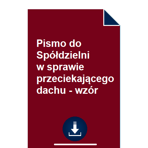 pismo-do-spoldzielni-w-sprawie-przeciekajacego-dachu-wzor