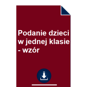 podanie-dzieci-w-jednej-klasie-wzor