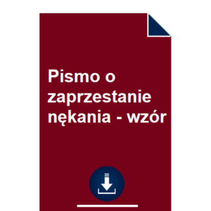 pismo-o-zaprzestanie-nekania-wzor